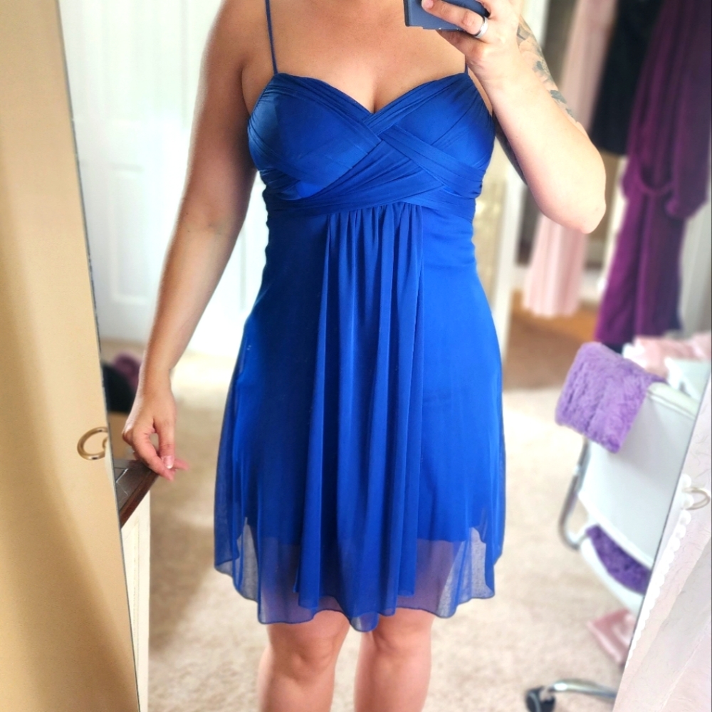 Royal blue baby doll dress
